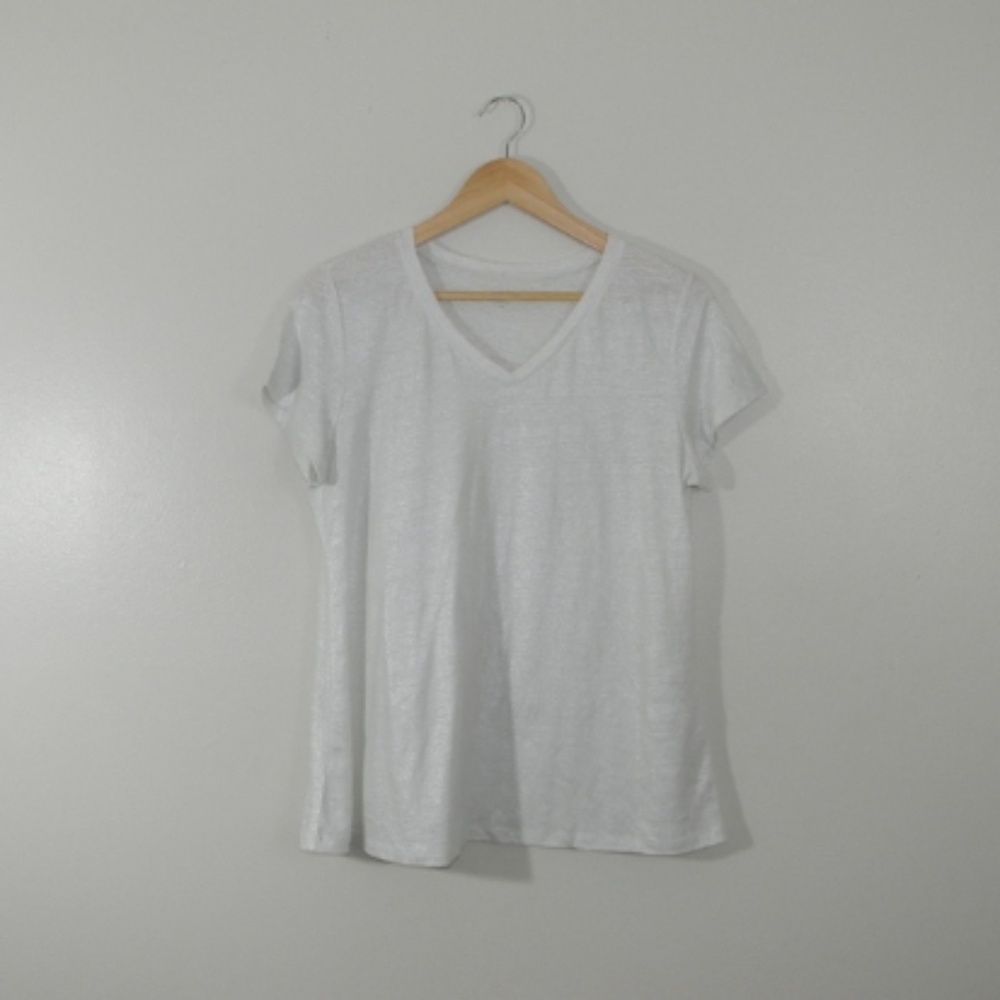 Eileen Fisher Silvery Sparkely White T-Shirt